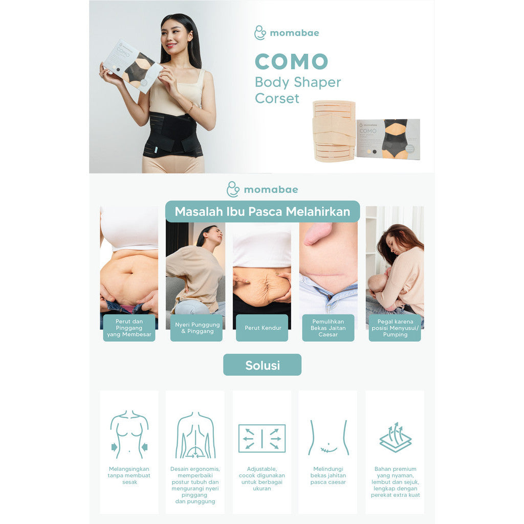 COMO Body Shaper Corset | Korset Melahirkan | Korset Ibu Melahirkan | Korset Pelangsing