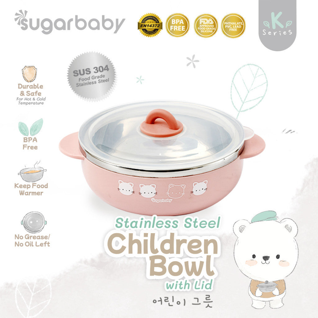Sugar Baby Stainless Steel Children Bowl/Sugarbaby Mangkok Stainless Anak/Perlengkapan MPASI Anak