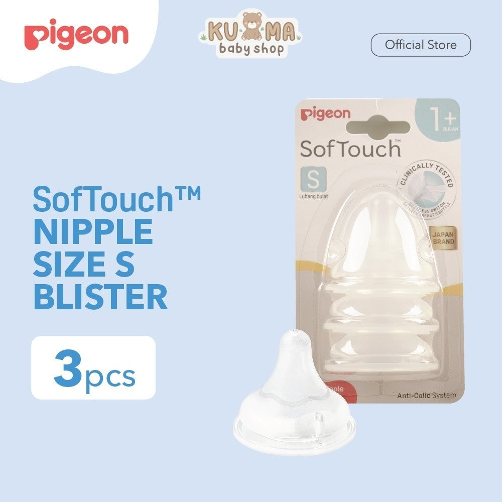 PIGEON SOFTOUCH PLUS NIPPLE 3PCS BLISTER DOT S - LLL