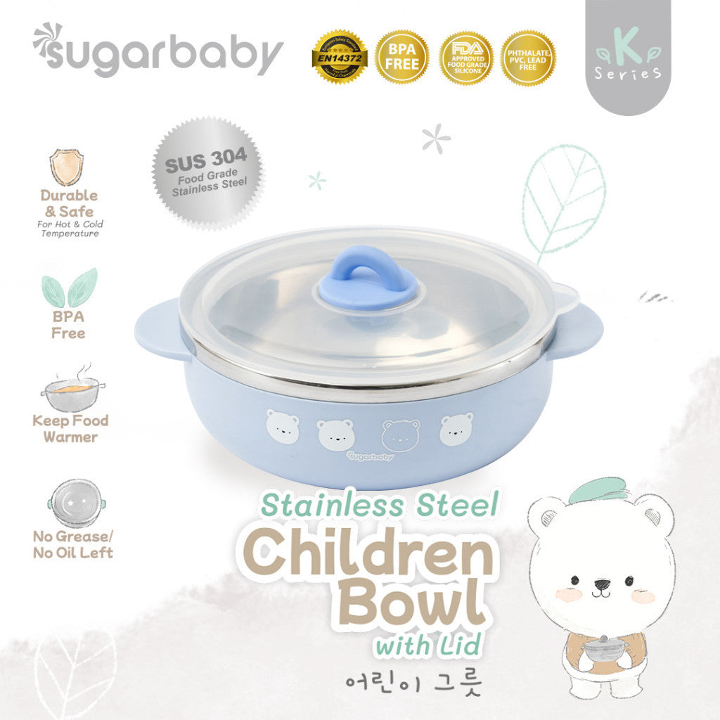 Sugar Baby Stainless Steel Children Bowl/Sugarbaby Mangkok Stainless Anak/Perlengkapan MPASI Anak