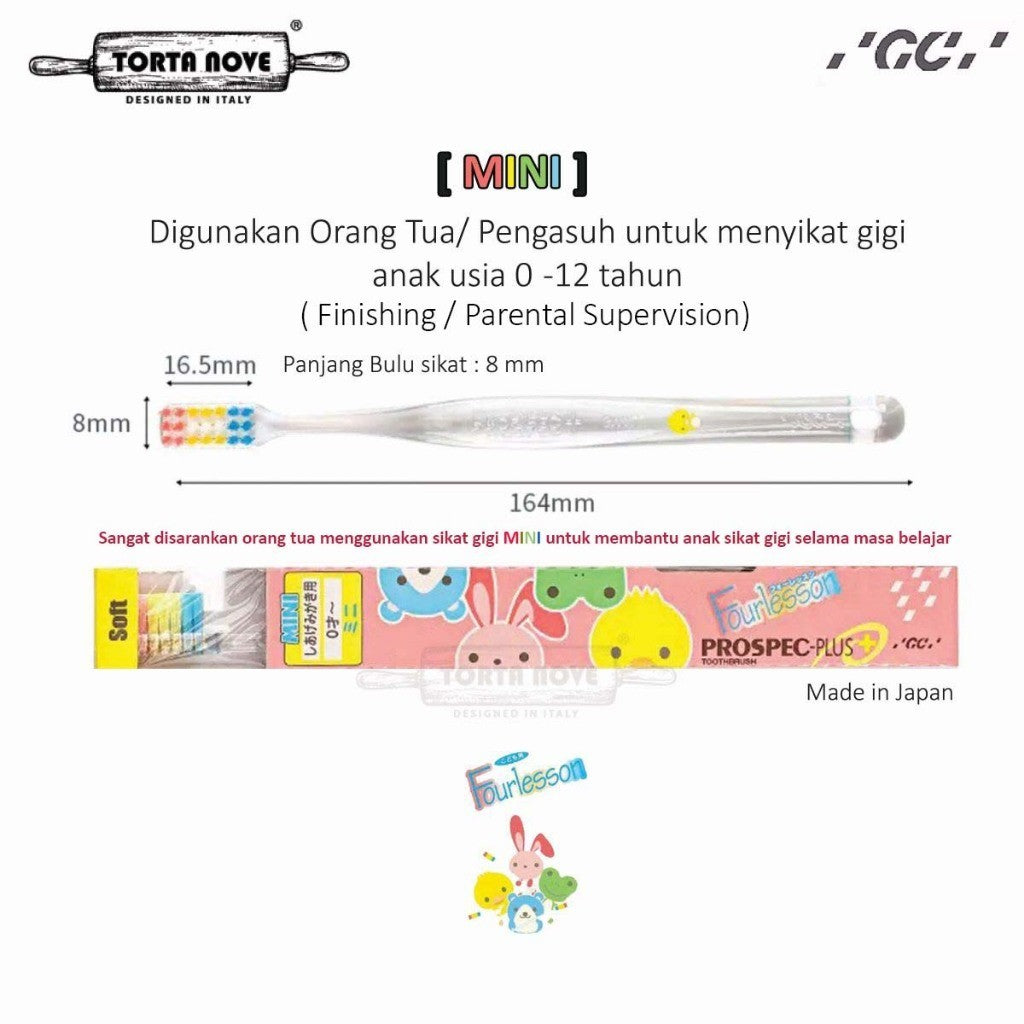 Sikat gigi anak Prospec Fourlesson GC Jepang ORIGINAL bayi balita toothbrush Four lesson