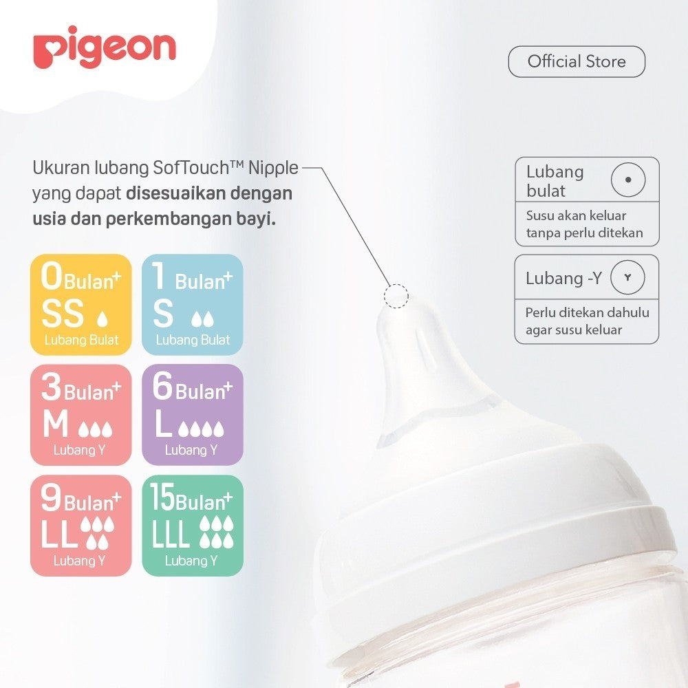 PIGEON SOFTOUCH PLUS NIPPLE 3PCS BLISTER DOT S - LLL
