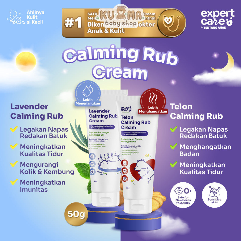 Expert Care Calming Rub Cream | Aroma Telon & Lavender | Kuatkan Imun Legakan Napas Redakan Kembung