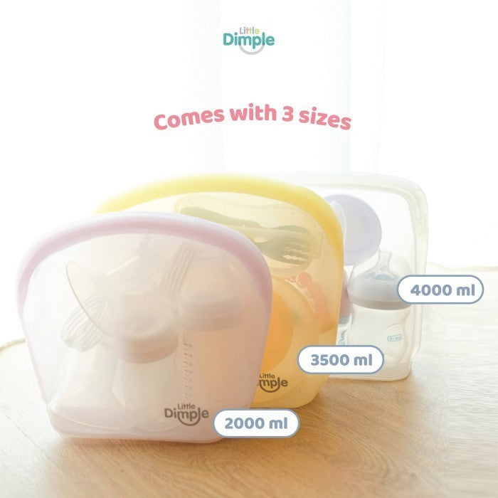 Little Dimple Silly Pouch Silikon Pouch Pompa Asi Makanan Anti Tumpah 2000 ml 2000ml