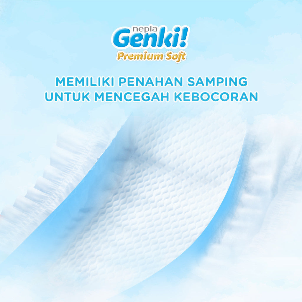 NEPIA GENKI Popok Bayi Tape/Perekat Popok Bayi Diapers Premium Soft NB44 / S72 / M64 / L54 / XL44 Single Pack