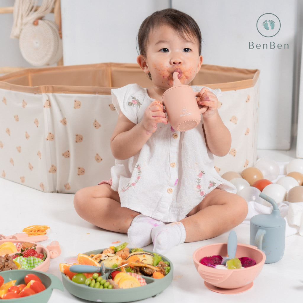 BenBen Premium Silicone Sippy Cup with Handle Gelas Minum Bayi Anak Latihan