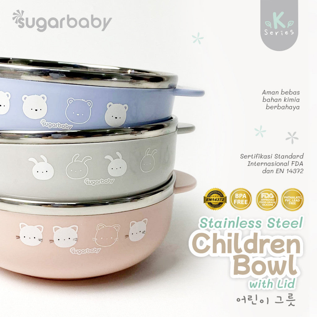 Sugar Baby Stainless Steel Children Bowl/Sugarbaby Mangkok Stainless Anak/Perlengkapan MPASI Anak