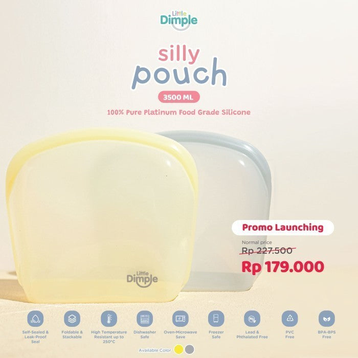 Little Dimple Silly Pouch Silikon Pouch Pompa Asi Makanan Anti Tumpah 3500 ml 3500ml