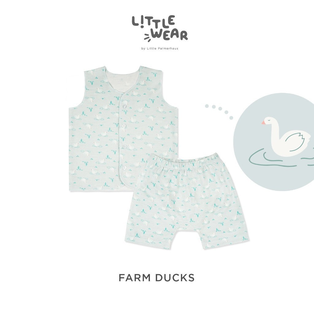 Little Palmerhaus - Little Wear Button Sleeveless Set 22.0 (Setelan Bayi Lengan Buntung)