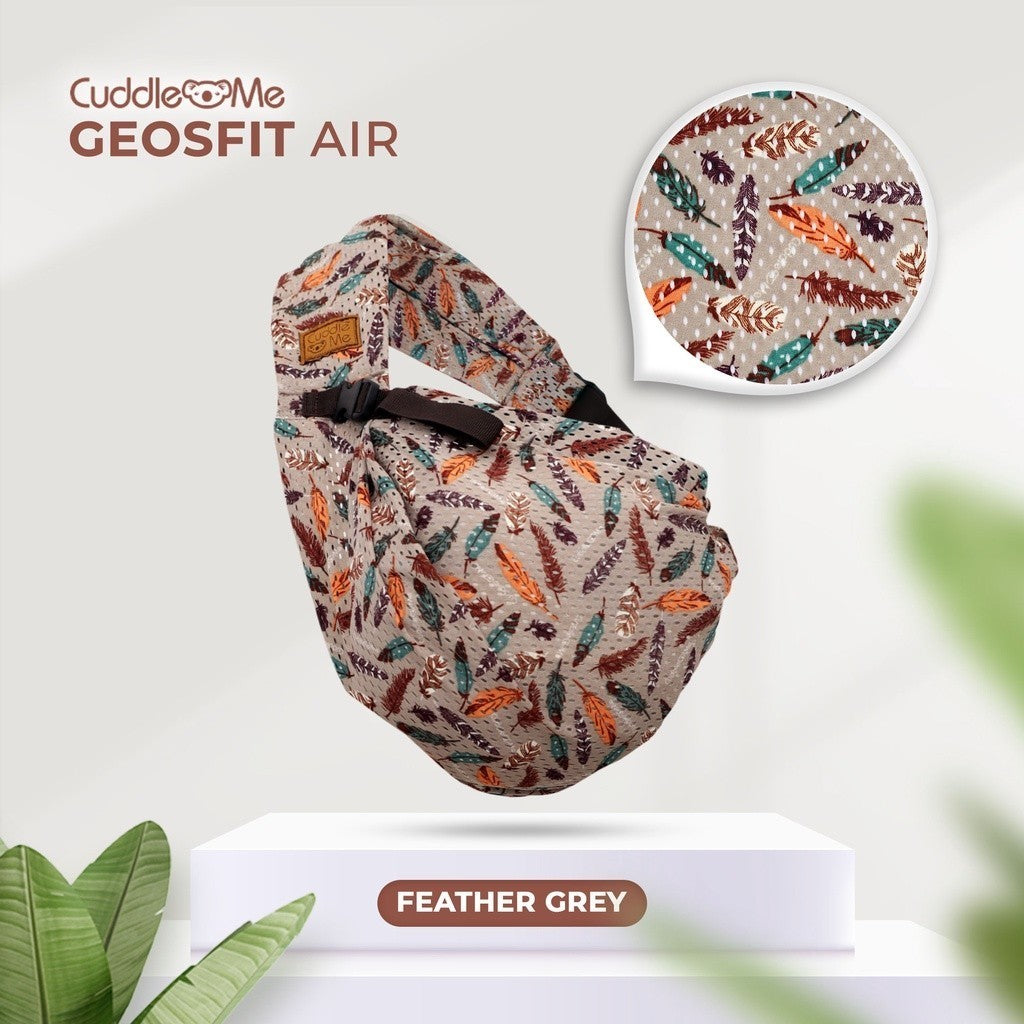Gendongan Baby Carrier Depan Samping Bayi Newborn - 2 Tahun GeosFit Air Motif M Shape CuddleMe