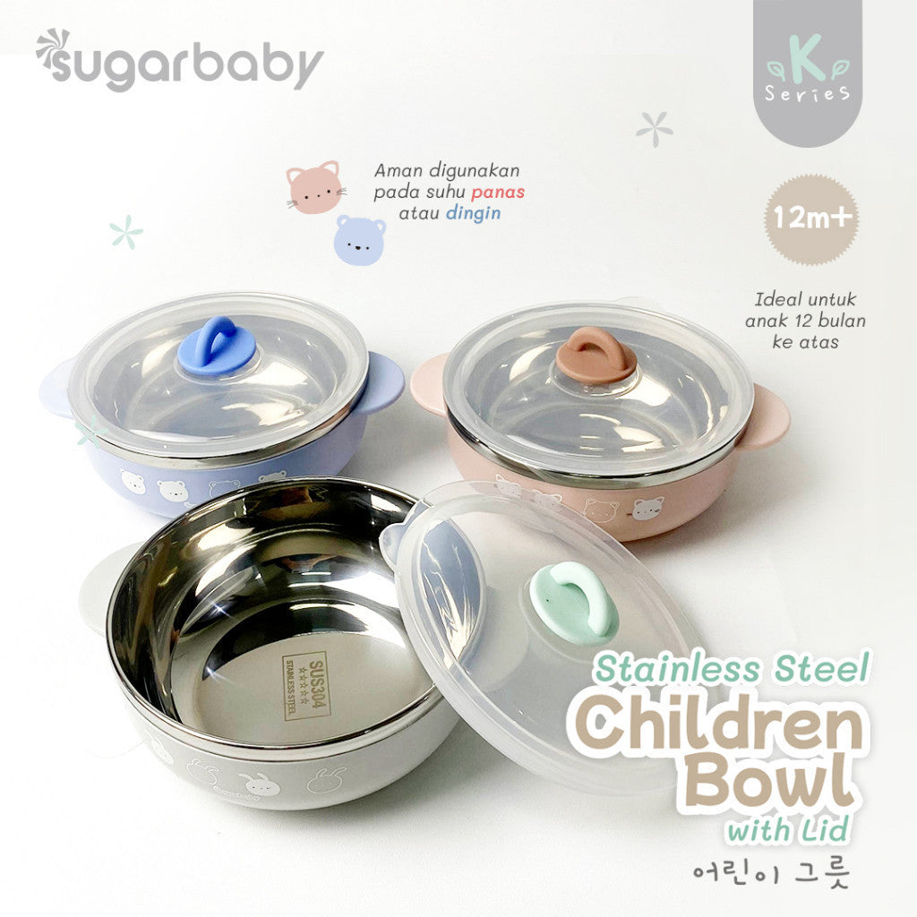 Sugar Baby Stainless Steel Children Bowl/Sugarbaby Mangkok Stainless Anak/Perlengkapan MPASI Anak