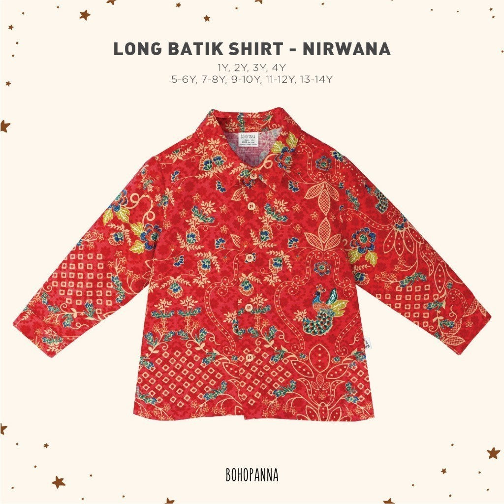 BOHOPANNA - LONG BATIK SHIRT - Batik Anak Laki-Laki - Batik Panjang - Atasan Batik