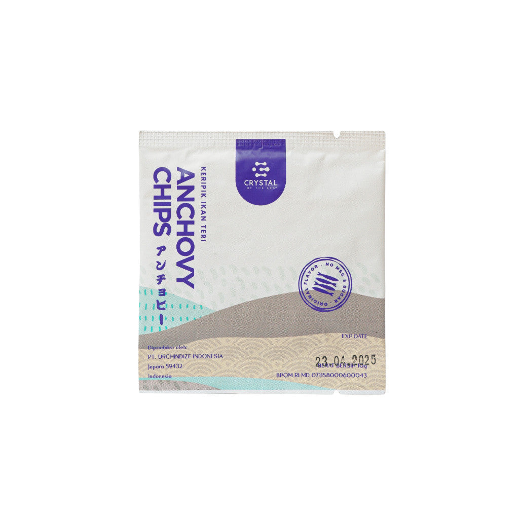 Crystal of the Sea | Anchovy Chips Snack / Keripik Ikan Teri Rasa Original / Kerupuk untuk MPASI / Kerupuk Anak Non MSG / Krupuk Kalsium Tinggi