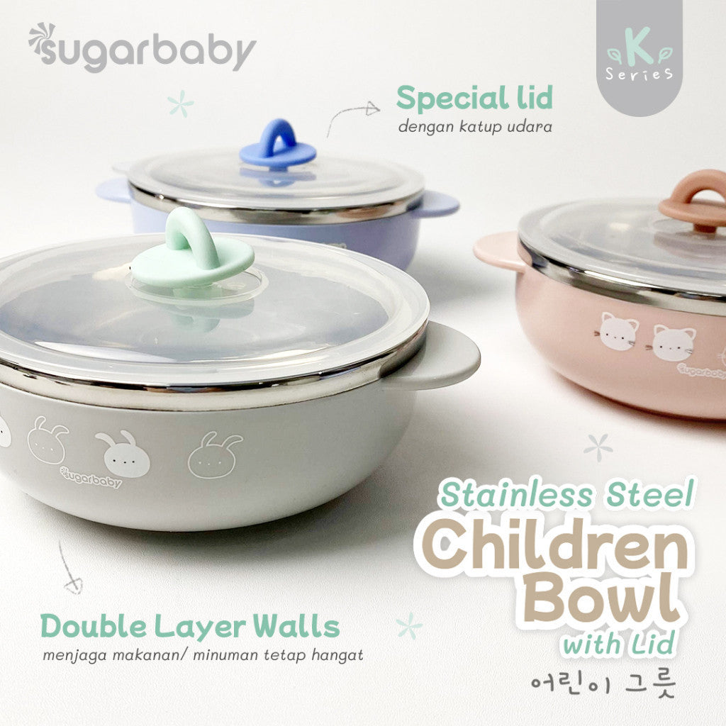 Sugar Baby Stainless Steel Children Bowl/Sugarbaby Mangkok Stainless Anak/Perlengkapan MPASI Anak