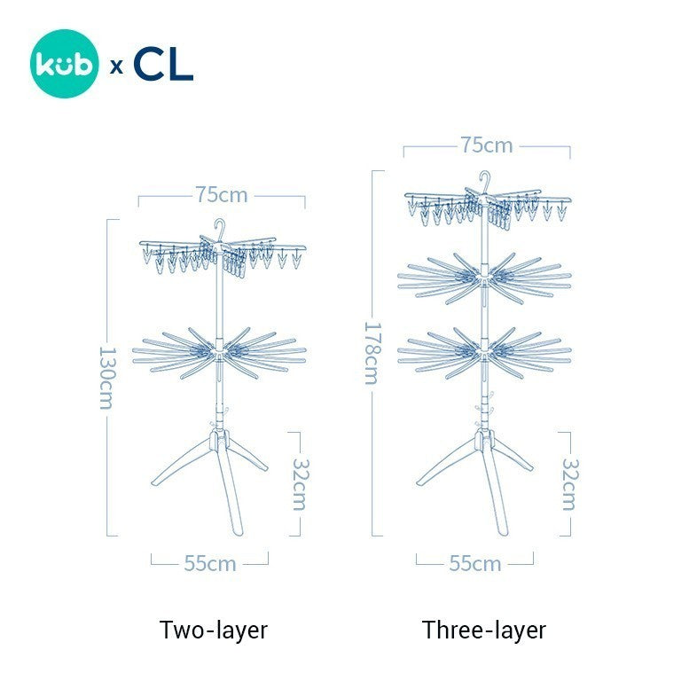 KUB x CL Folding Umbrella Stand | Tiang Jemuran Baju Bayi Anak