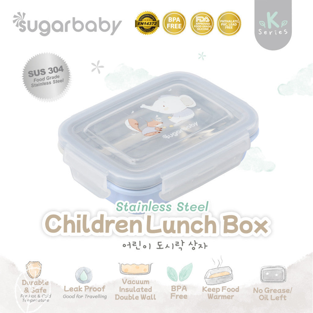 Sugar baby Stainless Steel Children Lunch box / Kotak Makan stainless Sugarbaby/ Kotak Makan Anak/ Kotak Bekal Anak