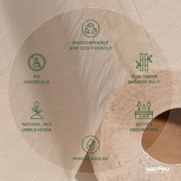 Wateru Premium Bamboo Kitchen Towel 70sheet 70s 2ply