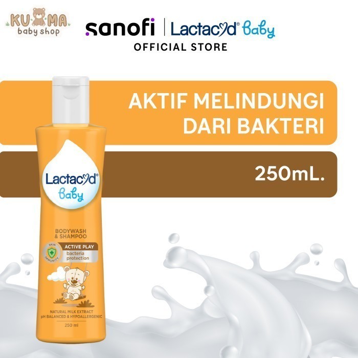 SANOFI Lactacyd Baby Active Play 2in1 Body Wash and Hair Shampoo 250ml Sabun dan Shampo Anak Melindungi dari Kuman dan Bakteri