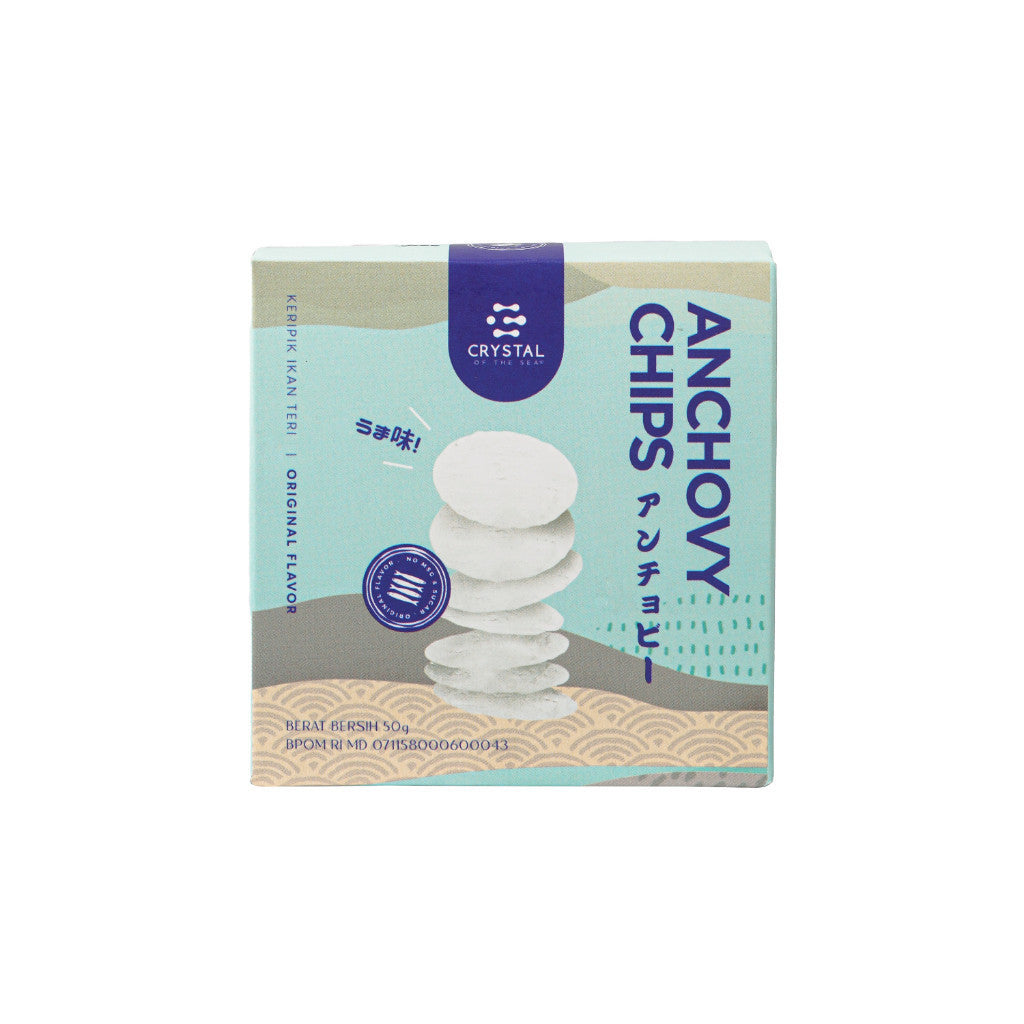 Crystal of the Sea | Anchovy Chips Snack / Keripik Ikan Teri Rasa Original / Kerupuk untuk MPASI / Kerupuk Anak Non MSG / Krupuk Kalsium Tinggi