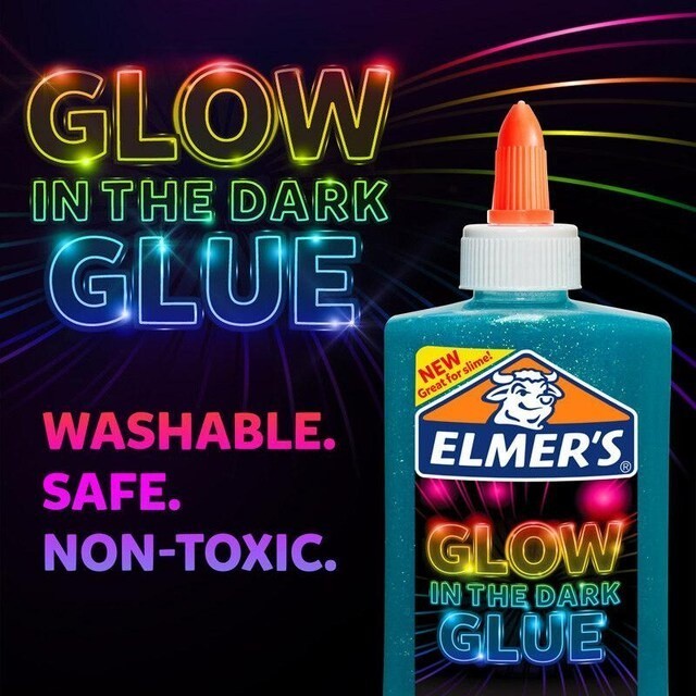 ELMERS Glow in the dark Glue 147ml Lem Glow In the Dark Lem Nyala Bahan Slime Campuran Slime Lem Warna
