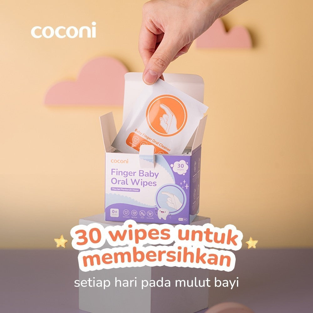 COCONI Finger Baby Oral Wipes 30 Pcs | Kasa Pembersih Lidah Gusi Gigi Mulut Bayi