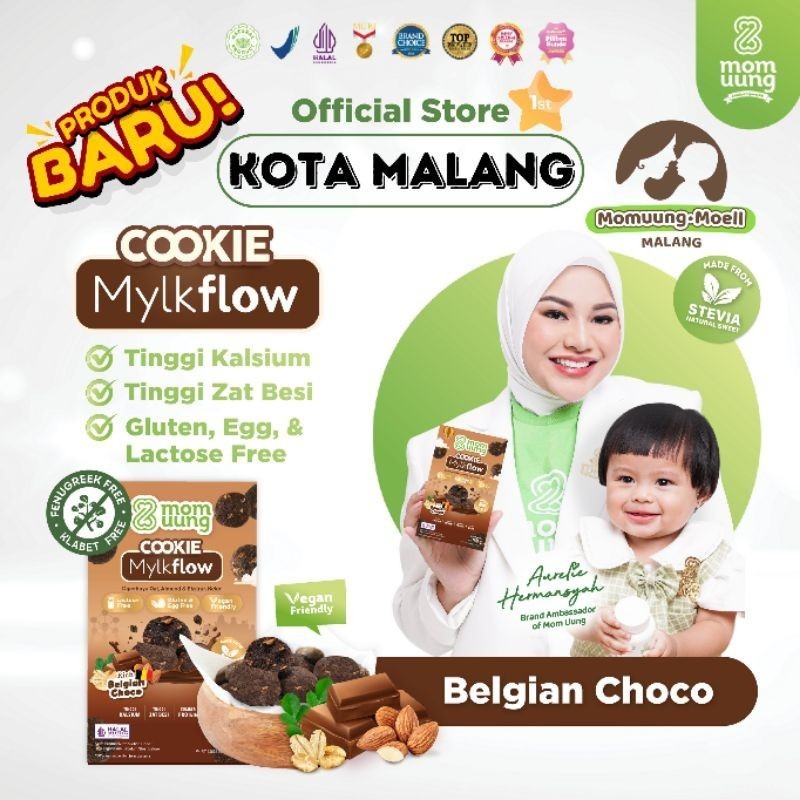 MOM UUNG COOKIE ASI BOOSTER MYLKFLOW CLASSIC CHOCO /COOKIE SEHAT PELANCAR ASI/ VEGAN FRIENDLY / LACTOSE FREE
