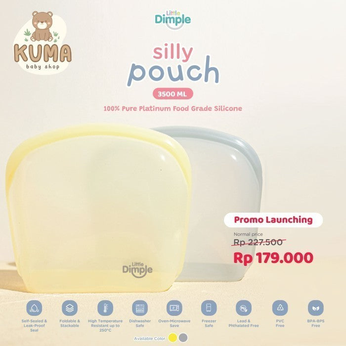 Little Dimple Silly Pouch Silikon Pouch Pompa Asi Makanan Anti Tumpah 3500 ml 3500ml