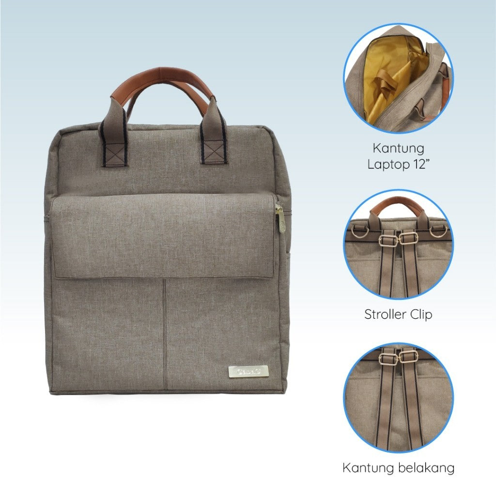 GabaG Tas Asi - Backpack Cooler Bag 2 in 1 PEANUT ( Laptop Fit)