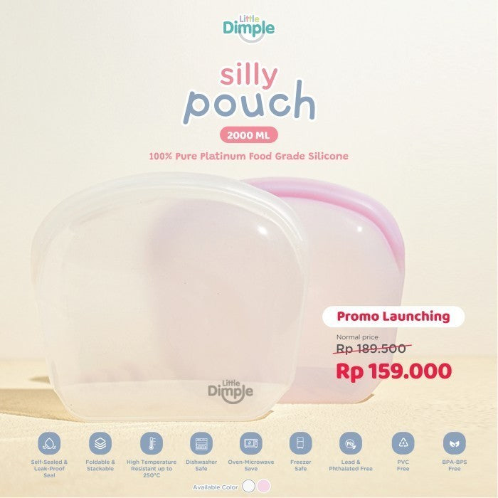 Little Dimple Silly Pouch Silikon Pouch Pompa Asi Makanan Anti Tumpah 2000 ml 2000ml