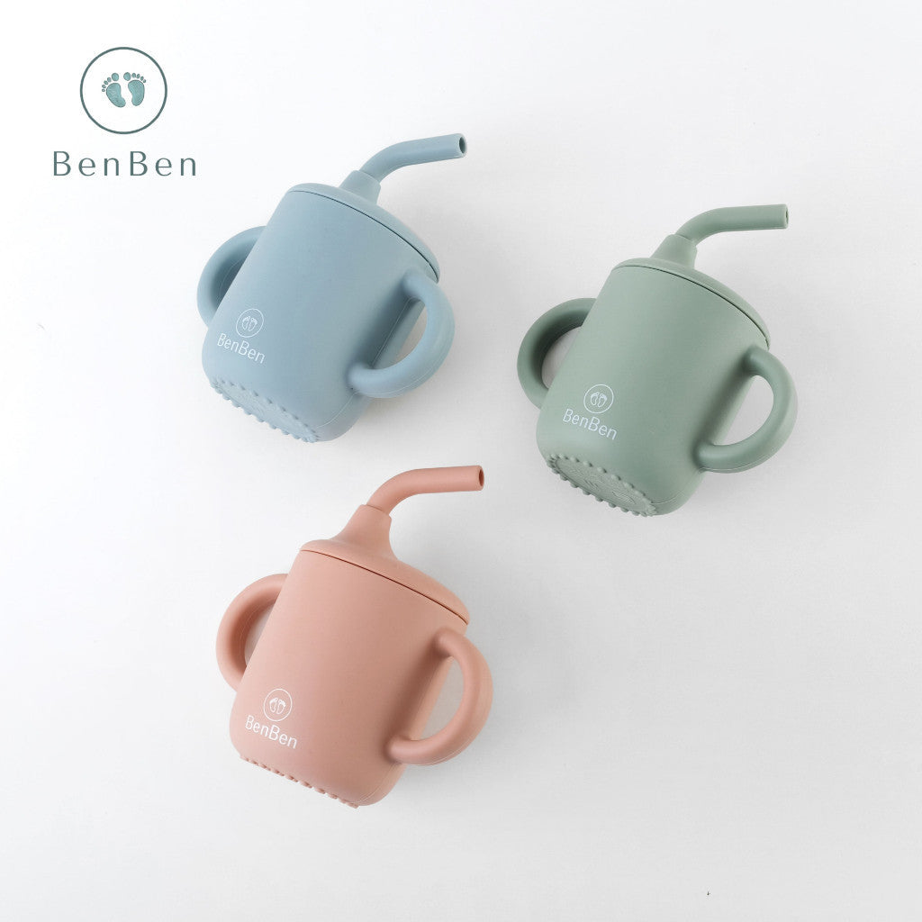 BenBen Premium Silicone Sippy Cup with Handle Gelas Minum Bayi Anak Latihan