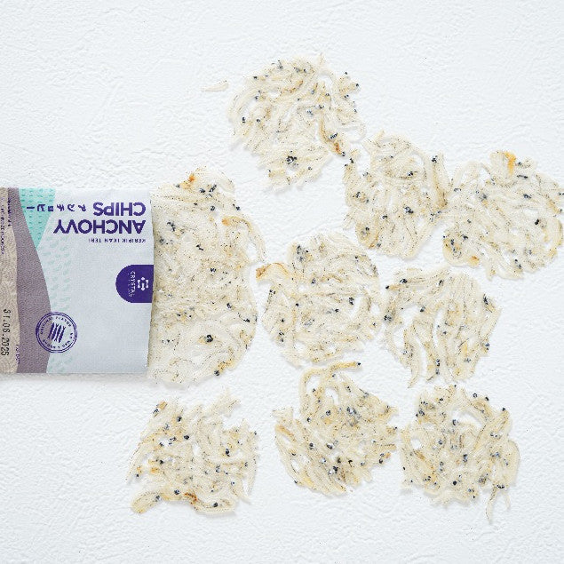 Crystal of the Sea | Anchovy Chips Snack / Keripik Ikan Teri Rasa Original / Kerupuk untuk MPASI / Kerupuk Anak Non MSG / Krupuk Kalsium Tinggi
