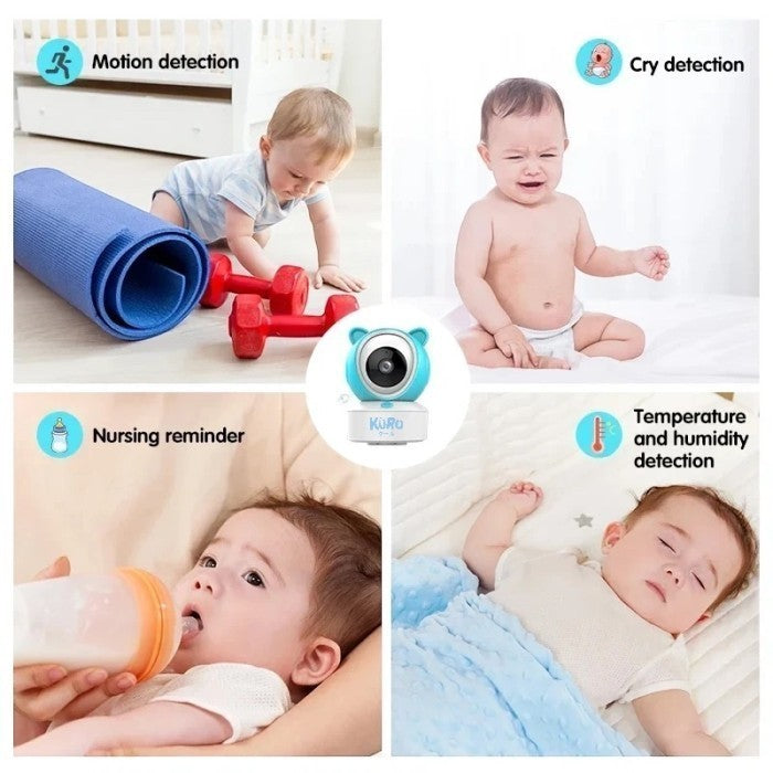 KURU BMC8 5.0" Smart Video Audio Wi-Fi Baby Monitor 360 PTZ Rotation with Tuya Apps
