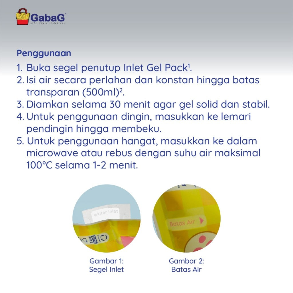 GabaG - Hot/Ice Gel 500 gram Meow | Pendingin Asi | Ice gel Pack