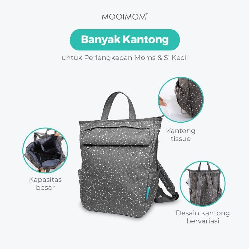 Tas Bayi Modern & Praktis - Starlet Unisex Diaper Bag MOOIMOM