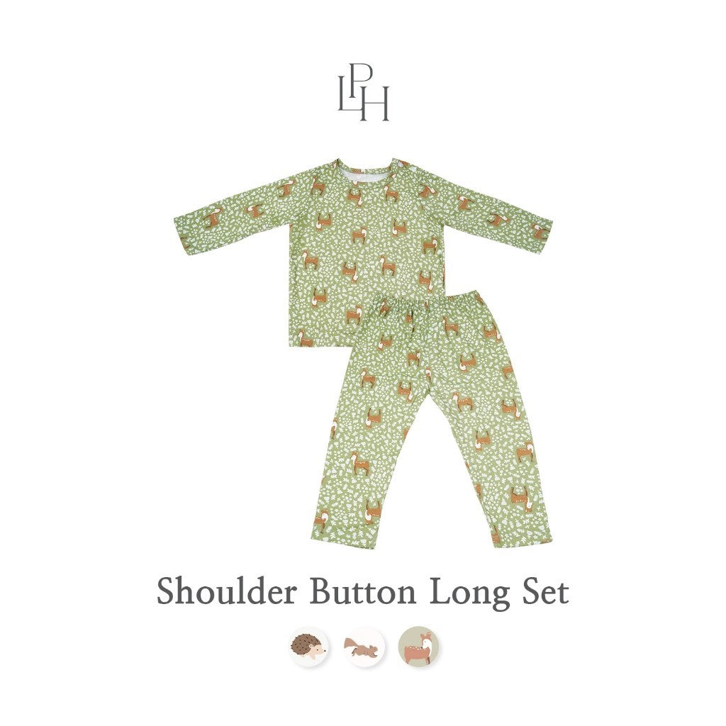 Little Palmerhaus - Little Wear Shoulder Button Long Set 24.0 (Setelan Anak Lengan Panjang)