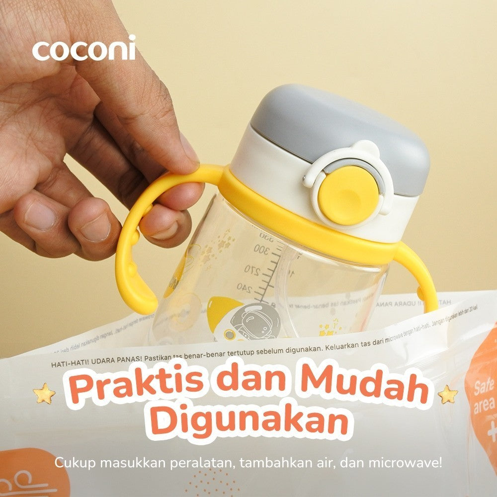 COCONI Microwave Steam Sterilizer Bag 6 Pcs | Reusable Kantong Sterilizer Botol Susu Perlengkapan Bayi isi 6Pcs