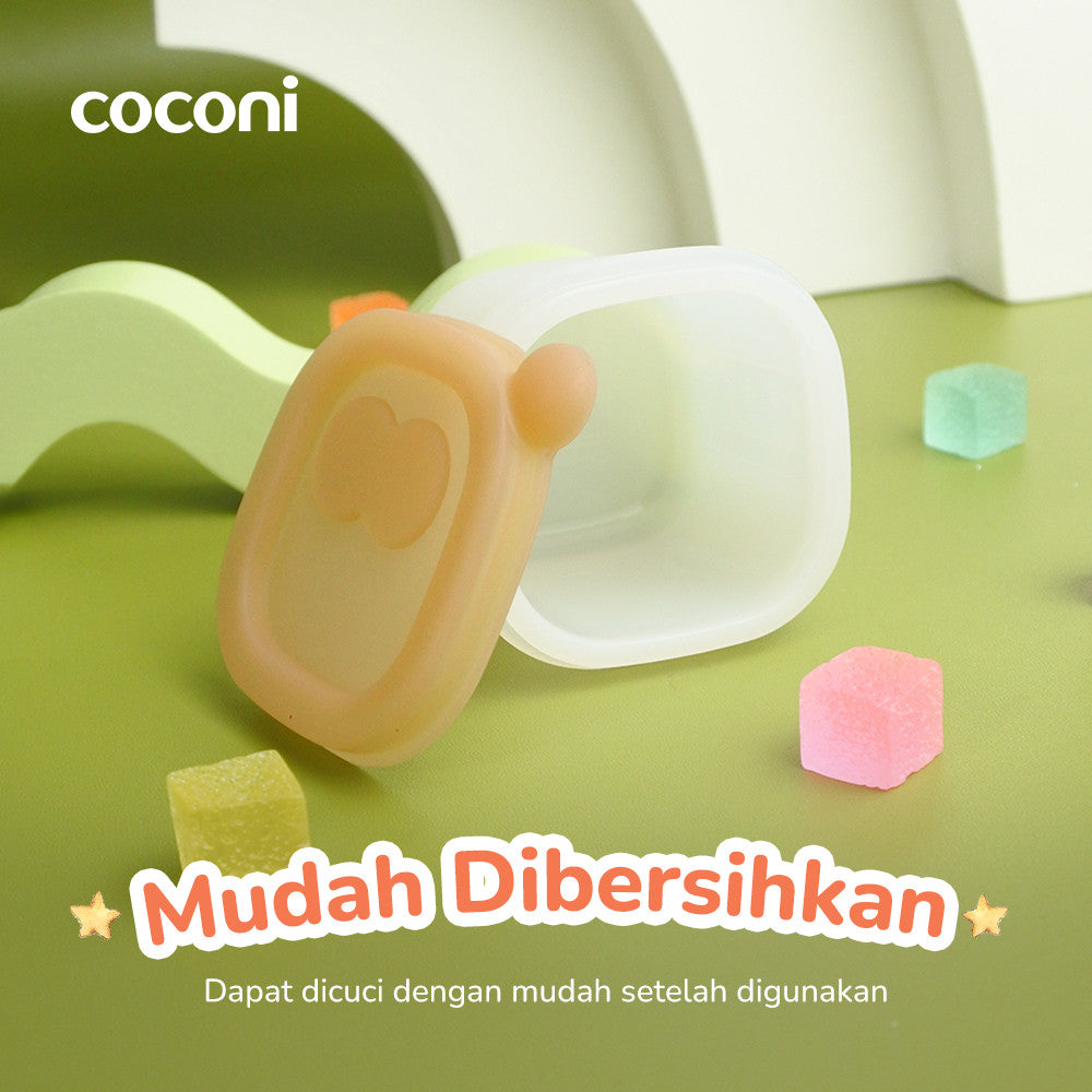 COCONI Portion Pods 4 Pcs | Tempat Wadah Penyimpanan MPASI Cetakan Es Batu isi 4 Pcs Silikon BPA FREE