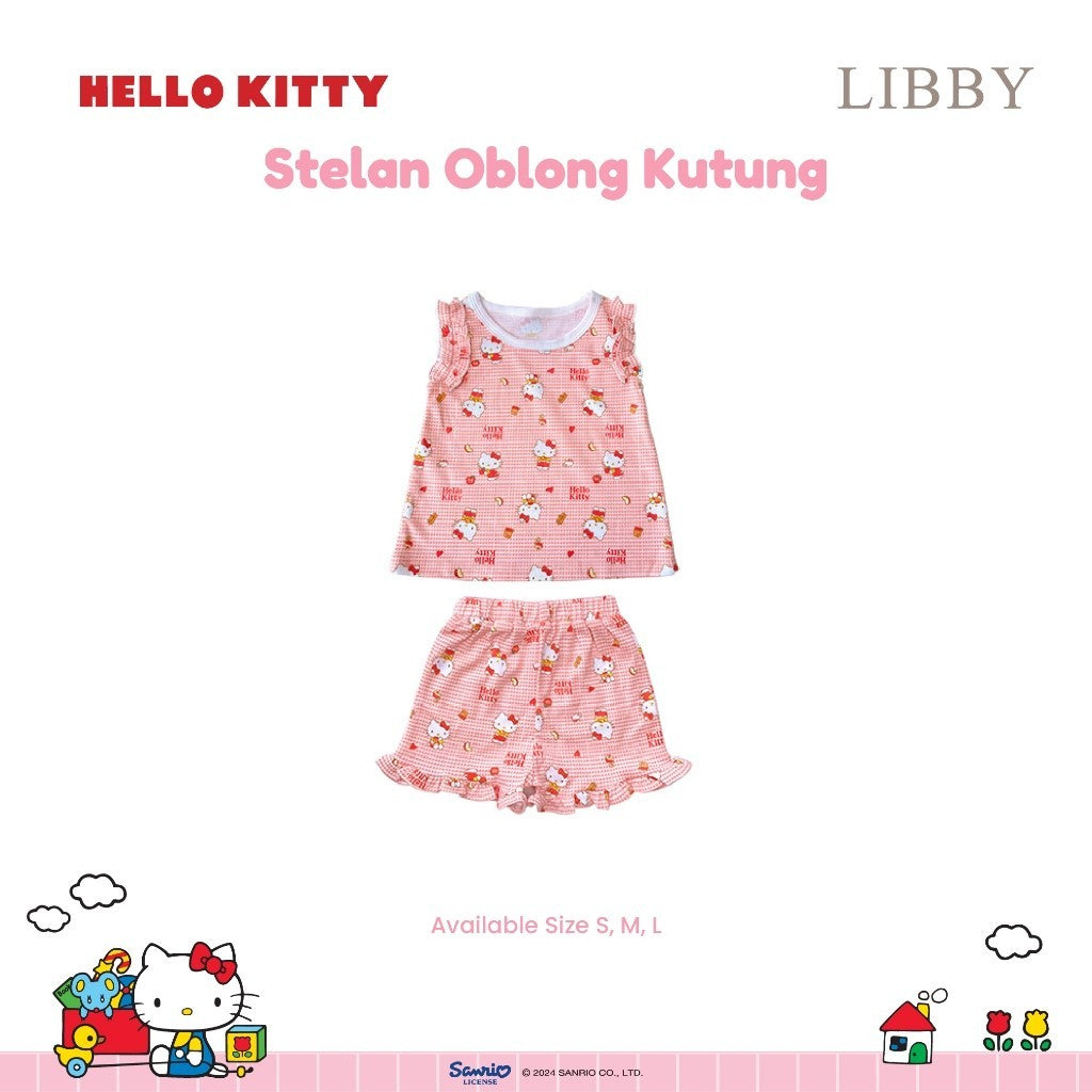 LIBBY Sanrio Setelan Piyama Oblong Anak Perempuan Kuromi Cinnamoroll Hello Kitty (1 Stel)