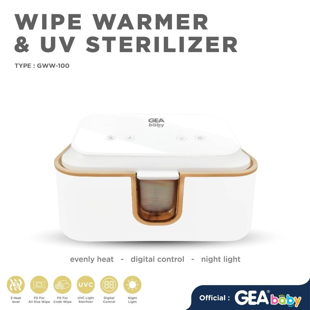 GEA BABY Wet Warmer & UV Sterilizer GWW-100 Penghangat Tissue Basah Mini Sterilizer Box