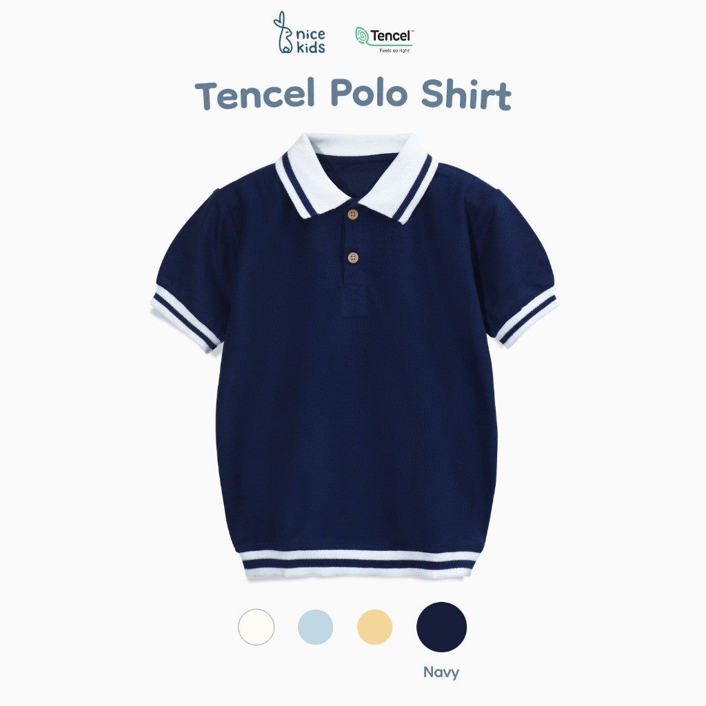 Nice Kids - Tencel Polo Shirt Kaos Atasan Anak Laki-laki Premium (1-6 Tahun)