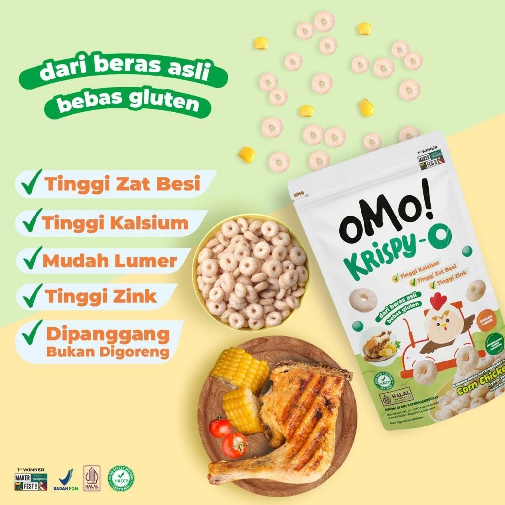 OMO! Krispy - O Snack bayi / snack bayi sehat / glutenfree / puff bayi / cemilan bayi no pengawet cemilan mpasi / snack mpasi