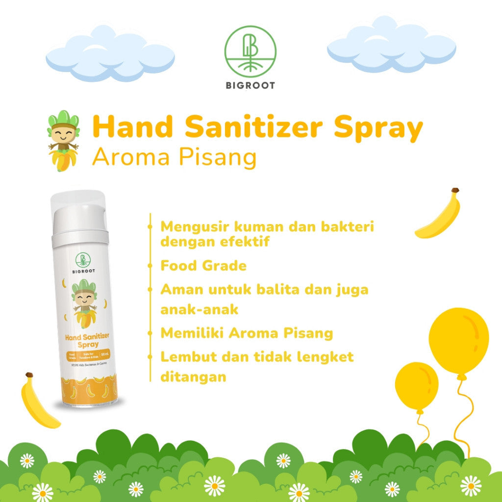 Bigroot Care Hand Sanitizer Spray Banana 50ml Foodgrade dan Halal