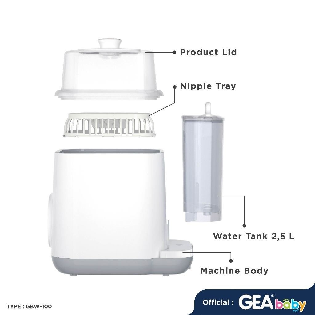 GEA BABY Deluxe Auto Bottle Washer & Sterilizer GBW-100 / Pencuci Botol / Steam Bottle / Sterilizer Dish Dryer / Pengering dan Steril Botol Bayi