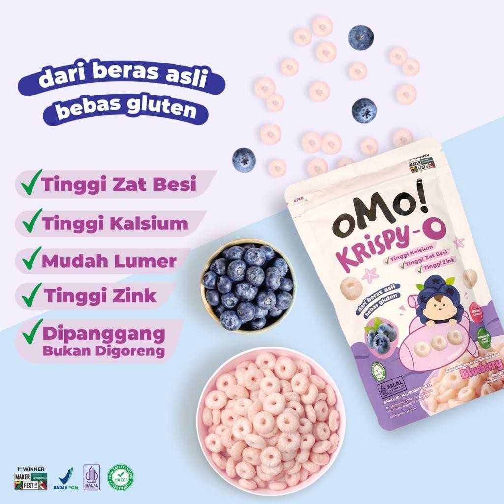 OMO! Krispy - O Snack bayi / snack bayi sehat / glutenfree / puff bayi / cemilan bayi no pengawet cemilan mpasi / snack mpasi