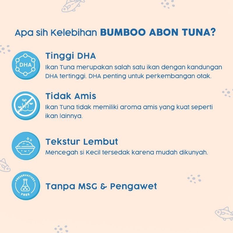 BUMBOO Abon TUNA Asli - Tekstur Lembut MPASI Si Kecil - Sumber Protein - Tanpa MSG - Tanpa Pengawet