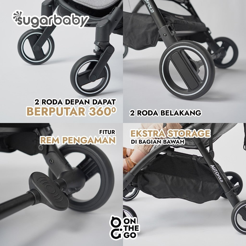 Sugarbaby Stroller On The Go Kereta Dorong Bayi / Stroller Bayi / Stroller AutoFold BPA Free Compact Cabin Size