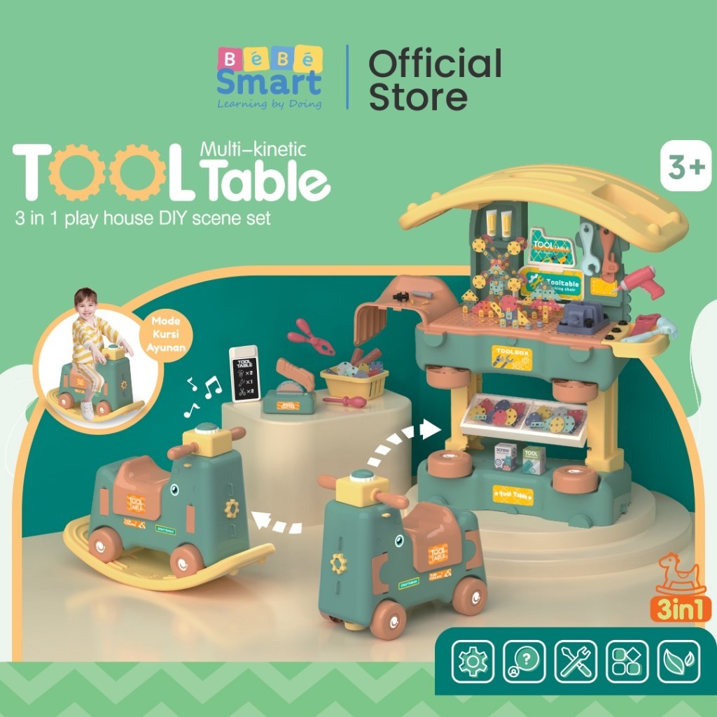 BEBE SMART BEBESMART Ride On Mainan Anak 3 in 1 / Mainan Edukatif / Mainan Dokter / Mainan Makeup / Mainan Dapur