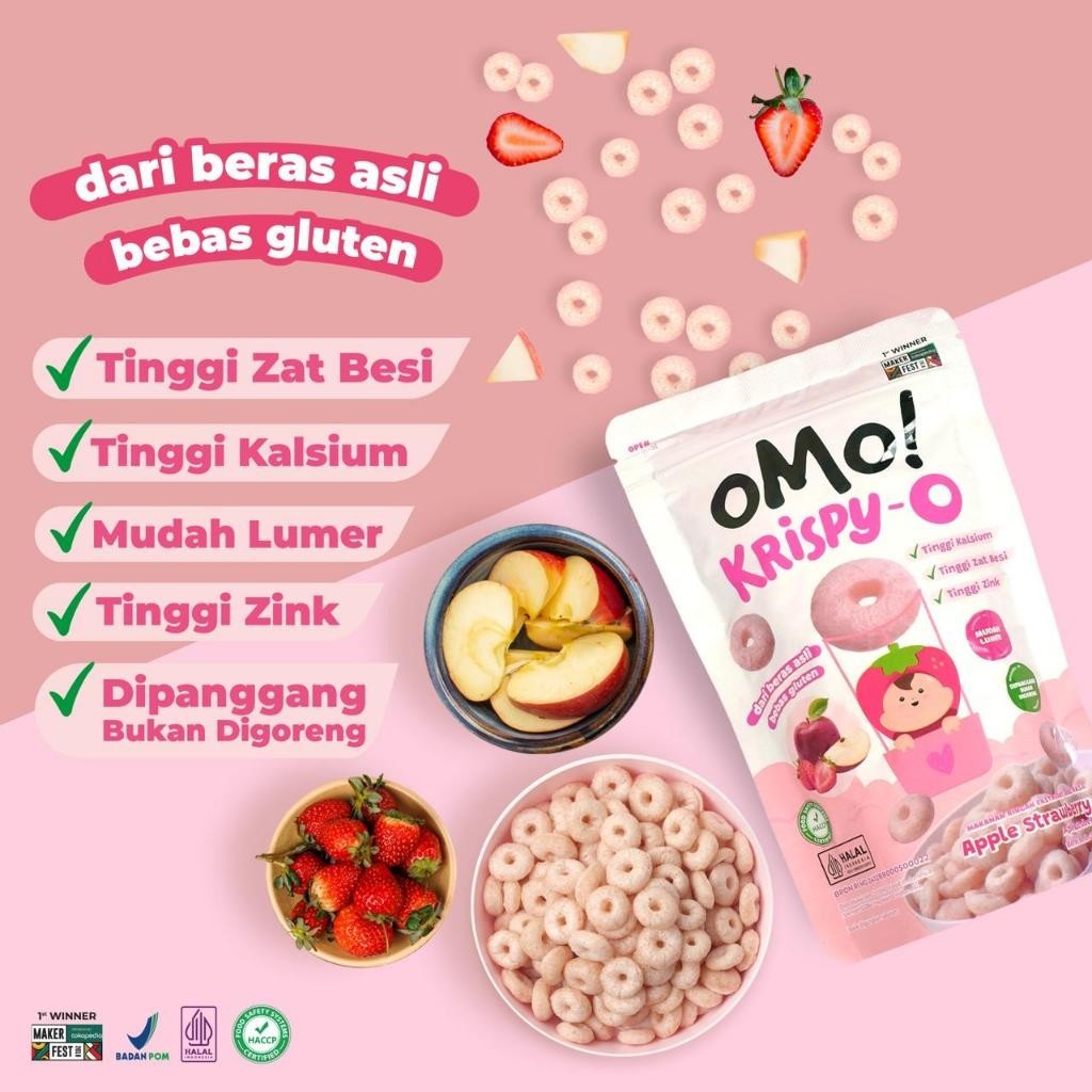 OMO! Krispy - O Snack bayi / snack bayi sehat / glutenfree / puff bayi / cemilan bayi no pengawet cemilan mpasi / snack mpasi