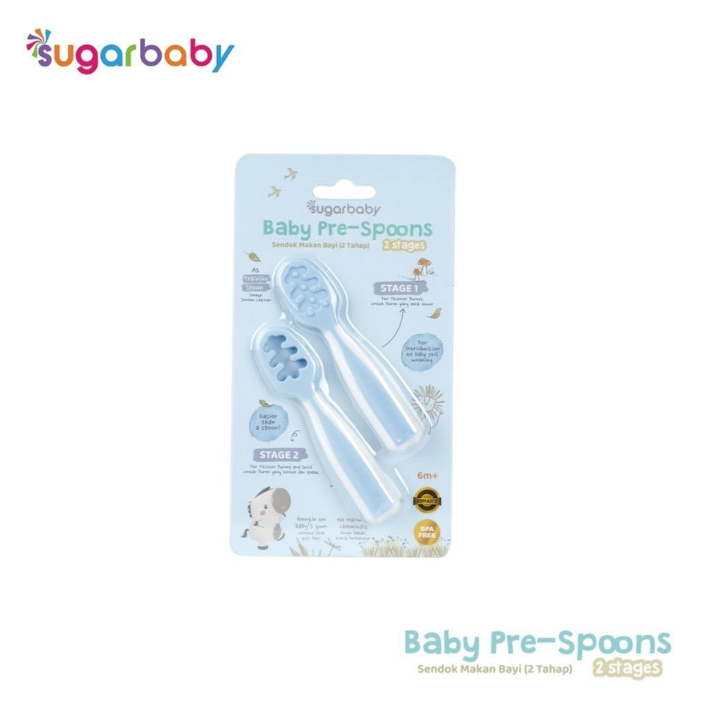 Sugar Baby Pre Spoon 2 Stages Sendok Belajar Bayi BPA FREE / Training Spoon / Peralatan Makan MPASI Bayi