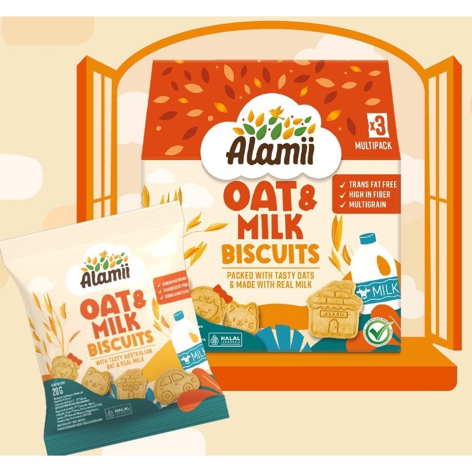 ALAMII MULTIGRAIN BISCUITS 1 TAHUN 60 G Biskuit Anak Bebas Lemak trans Sumber Serat